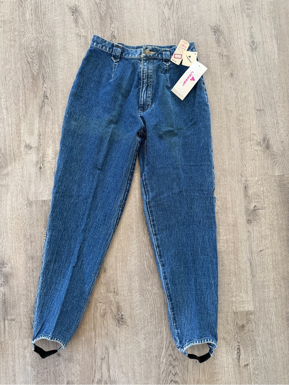 Vintage Lizwear Stirrup Jeans Size 10P NWT Deadstock 80s 90s High Rise Dark Wash